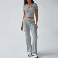 Holiday Daily Women's Casual Simple Style Streetwear Solid Color Viscose Fiber Knit Pant Co-ord Set Shorts Sets sku image 9
