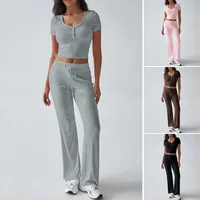 Holiday Daily Women's Casual Simple Style Streetwear Solid Color Viscose Fiber Knit Pant Co-ord Set Shorts Sets main image 1