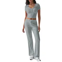 Holiday Daily Women's Casual Simple Style Streetwear Solid Color Viscose Fiber Knit Pant Co-ord Set Shorts Sets main image 4