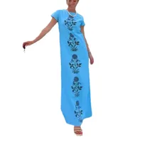 Women's Sheath Dress Party Dress Preppy Style Fresh And Sweet Round Neck Short Sleeve Flower Maxi Long Dress Daily main image 3