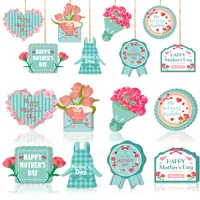 Cartoon Style Cute Vocabulary Words/Name Heart Shape Paper Pendant Artificial Decorations main image 4