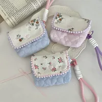 Women's Ditsy Floral Stripe Cloth Cotton Buckle main image 3