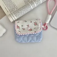 Women's Ditsy Floral Stripe Cloth Cotton Buckle sku image 4