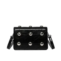 Women's Pu Leather Solid Color Streetwear Rivet Square Magnetic Buckle Square Bag main image 5