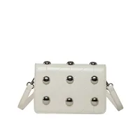 Women's Pu Leather Solid Color Streetwear Rivet Square Magnetic Buckle Square Bag sku image 2