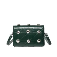 Women's Pu Leather Solid Color Streetwear Rivet Square Magnetic Buckle Square Bag sku image 4