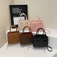 Women's Small Pu Leather Letter Streetwear Square Zipper Shoulder Bag main image 1