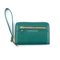 Women's Solid Color Pu Leather Zipper sku image 4