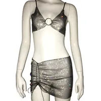 Holiday Banquet Women's Sexy Solid Color Polyester Skirt Co-ord Set Shorts Sets main image 4