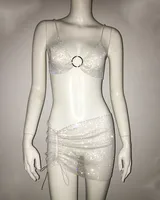 Holiday Banquet Women's Sexy Solid Color Polyester Skirt Co-ord Set Shorts Sets sku image 2
