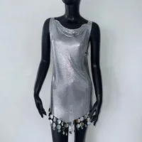 Women's A- Line Skirt Sexy Square Neck Sleeveless Solid Color Above Knee Holiday sku image 2