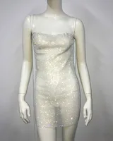 Women's Party Dress Sexy Strap Sleeveless Solid Color Above Knee Cocktail Party sku image 6