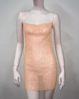 Women's Party Dress Sexy Strap Sleeveless Solid Color Above Knee Cocktail Party sku image 14