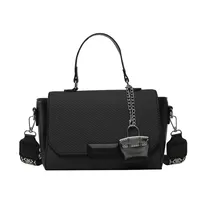 Women's Medium Pu Leather Solid Color Vintage Style Streetwear Square Magnetic Buckle Crossbody Bag sku image 1