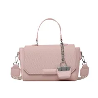 Women's Medium Pu Leather Solid Color Vintage Style Streetwear Square Magnetic Buckle Crossbody Bag sku image 2