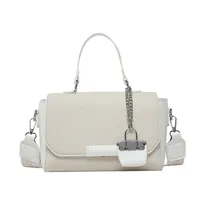 Women's Medium Pu Leather Solid Color Vintage Style Streetwear Square Magnetic Buckle Crossbody Bag sku image 4