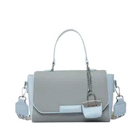 Women's Medium Pu Leather Solid Color Vintage Style Streetwear Square Magnetic Buckle Crossbody Bag sku image 3