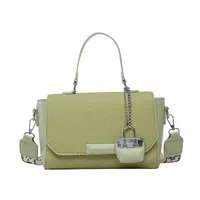 Women's Medium Pu Leather Solid Color Vintage Style Streetwear Square Magnetic Buckle Crossbody Bag sku image 5
