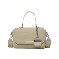 Women's Medium Pu Leather Solid Color Vintage Style Streetwear Square Magnetic Buckle Crossbody Bag sku image 6