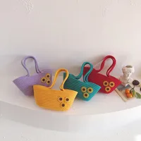 Women's Medium Straw Solid Color Cute Square Open Handbag main image 1