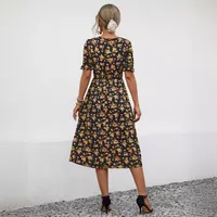 Women's Floral Dress Casual Style Japanese And Korean Leisure V Neck Short Sleeve Printing Flower Maxi Long Dress Indoor Daily Date main image 5