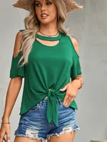 Women's Shirt Short Sleeve Blouses Casual Casual Style Japanese And Korean Leisure Solid Color main image 2