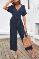 Casual Office Daily Women's Elegant Style Temperament Commuter Solid Color Polyester Leisure Suit Shorts Sets sku image 1