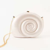 Milky White Acrylic Solid Color Oval main image 3