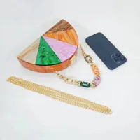 Orange Acrylic Color Block Semicircle main image 1