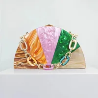 Orange Acrylic Color Block Semicircle main image 3