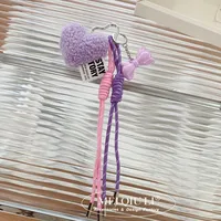 Cloth Plush Rope Heart Shape Bow Knot Bag Charms sku image 2