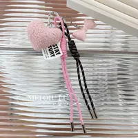 Cloth Plush Rope Heart Shape Bow Knot Bag Charms sku image 4