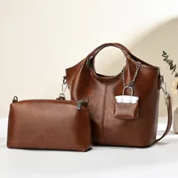 Women's PU Solid Color Vintage Style Classic Style Square Zipper Buckle Bag Sets main image 1