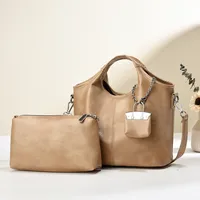 Women's PU Solid Color Vintage Style Classic Style Square Zipper Buckle Bag Sets main image 4