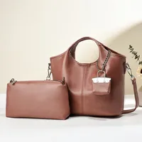 Women's PU Solid Color Vintage Style Classic Style Square Zipper Buckle Bag Sets main image 5