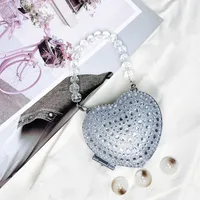 Women's Mini Acrylic Heart Shape Streetwear Heart-shaped Magnetic Buckle Shoulder Bag Handbag sku image 4