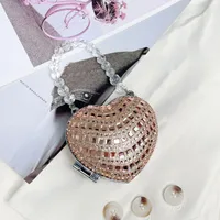 Women's Mini Acrylic Heart Shape Streetwear Heart-shaped Magnetic Buckle Shoulder Bag Handbag sku image 7