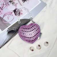 Women's Mini Acrylic Heart Shape Streetwear Heart-shaped Magnetic Buckle Shoulder Bag Handbag sku image 8
