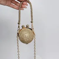 Women's Mini Metal Solid Color Streetwear Tassel Round Magnetic Buckle Shoulder Bag sku image 5