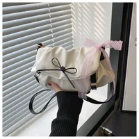 Women's Medium Pu Leather Bow Knot Streetwear Square Flip Cover Shoulder Bag sku image 2