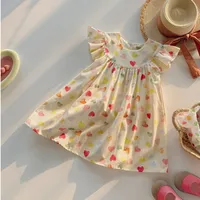 Girl'S Cute Streetwear Heart Shape Cotton Girls Dresses sku image 1