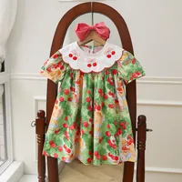Girl'S Casual Cute Cherry Cotton Girls Dresses main image 1