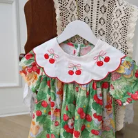 Girl'S Casual Cute Cherry Cotton Girls Dresses main image 2