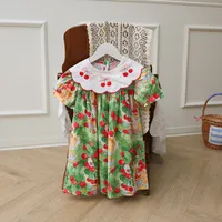 Girl'S Casual Cute Cherry Cotton Girls Dresses main image 3