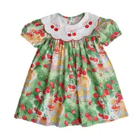 Girl'S Casual Cute Cherry Cotton Girls Dresses sku image 4