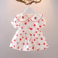Baby Girl'S Girl'S Princess Cute Strawberry Cotton Girls Dresses sku image 1