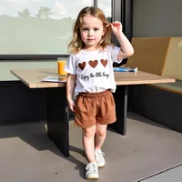 Girl'S Casual Slogan Heart Shape Cotton Blend Polyester main image 1
