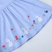 Girl'S Cute Rabbit Round Dots Flower Cotton Girls Dresses main image 4