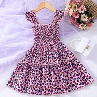 Girl'S Princess Rainbow Butterfly Leopard Polyester Girls Dresses main image 1