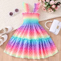 Girl'S Princess Rainbow Butterfly Leopard Polyester Girls Dresses main image 4